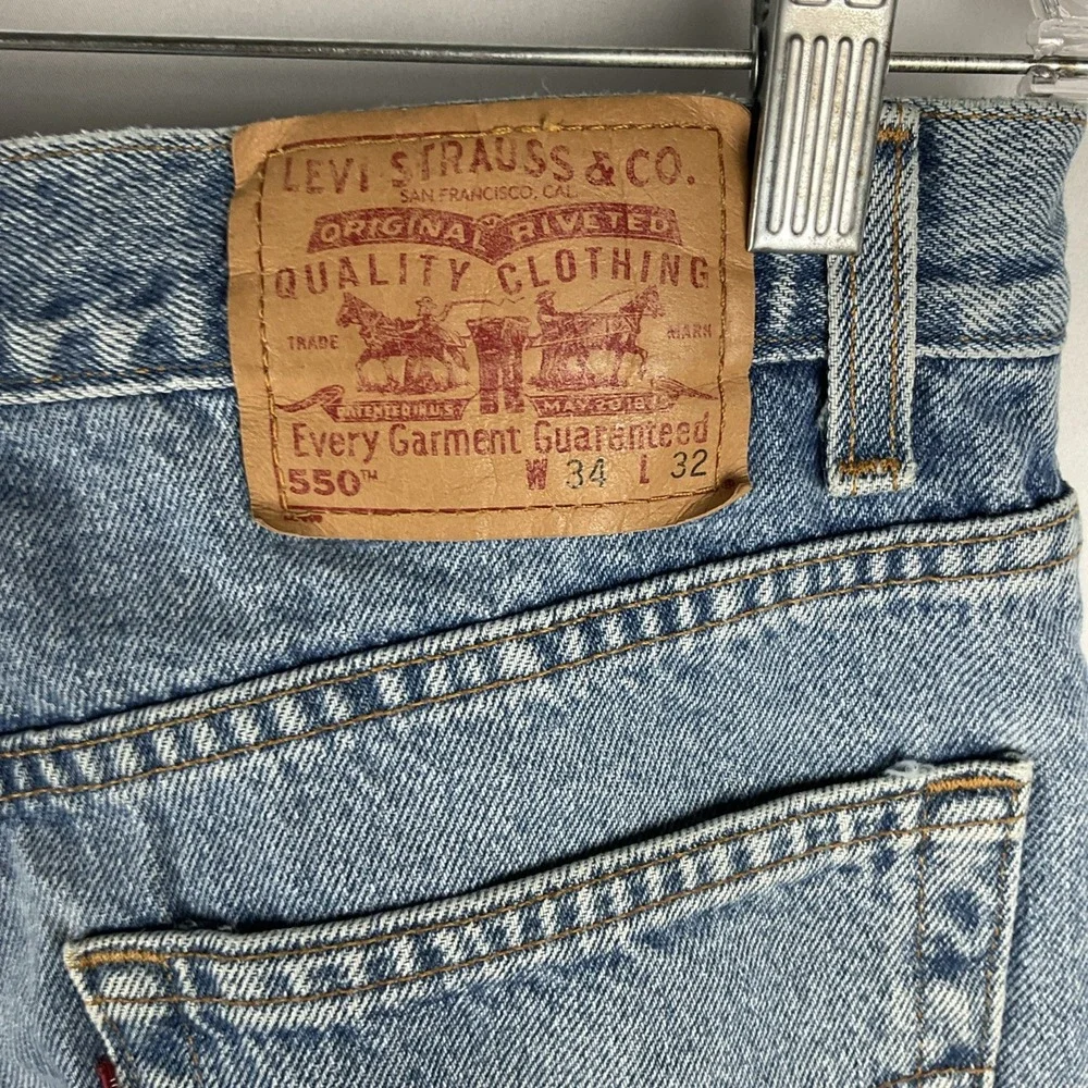 Levi's 550 USA Made Mens 34x32 Blue Relaxed‎ Fit Vintage Early 90's Denim Jeans
